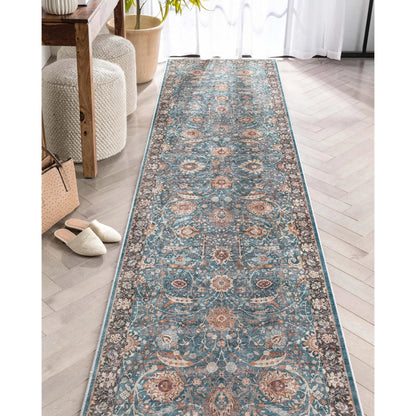 Liana Vintage Oriental Teal Flat-Weave Rug Well Woven
