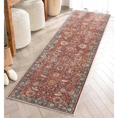 Liana Vintage Oriental Red Flat-Weave Rug Well Woven
