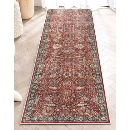 Liana Vintage Oriental Red Flat-Weave Rug Well Woven