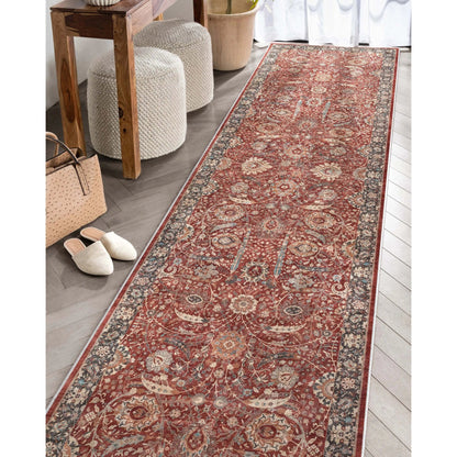 Liana Vintage Oriental Red Flat-Weave Rug Well Woven