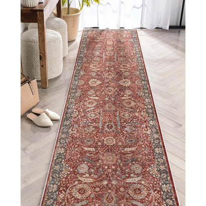 Liana Vintage Oriental Red Flat-Weave Rug Well Woven