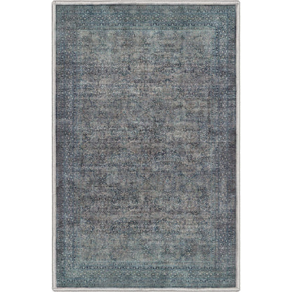 Juliette Vintage Persian Oriental Blue Flat-Weave Rug Well Woven