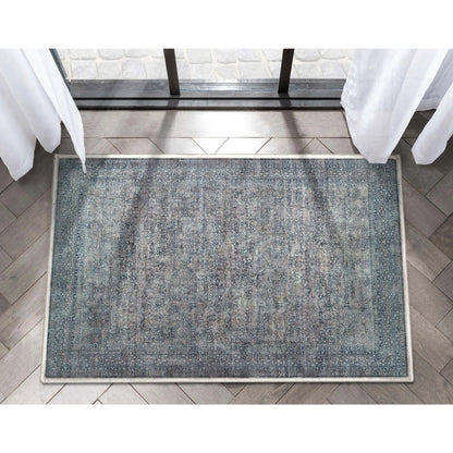 Juliette Vintage Persian Oriental Blue Flat-Weave Rug Well Woven