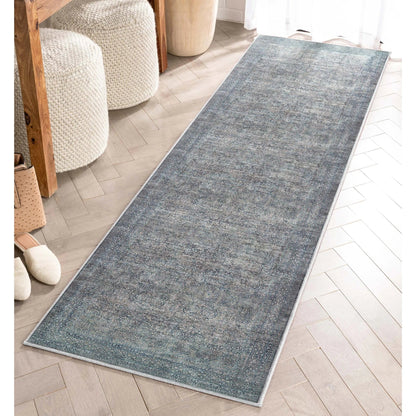Juliette Vintage Persian Oriental Blue Flat-Weave Rug Well Woven