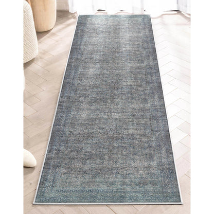 Juliette Vintage Persian Oriental Blue Flat-Weave Rug Well Woven