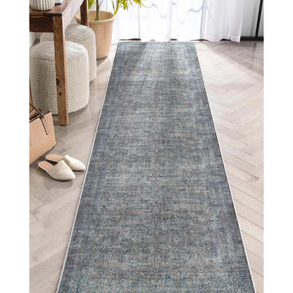 Juliette Vintage Persian Oriental Blue Flat-Weave Rug Well Woven