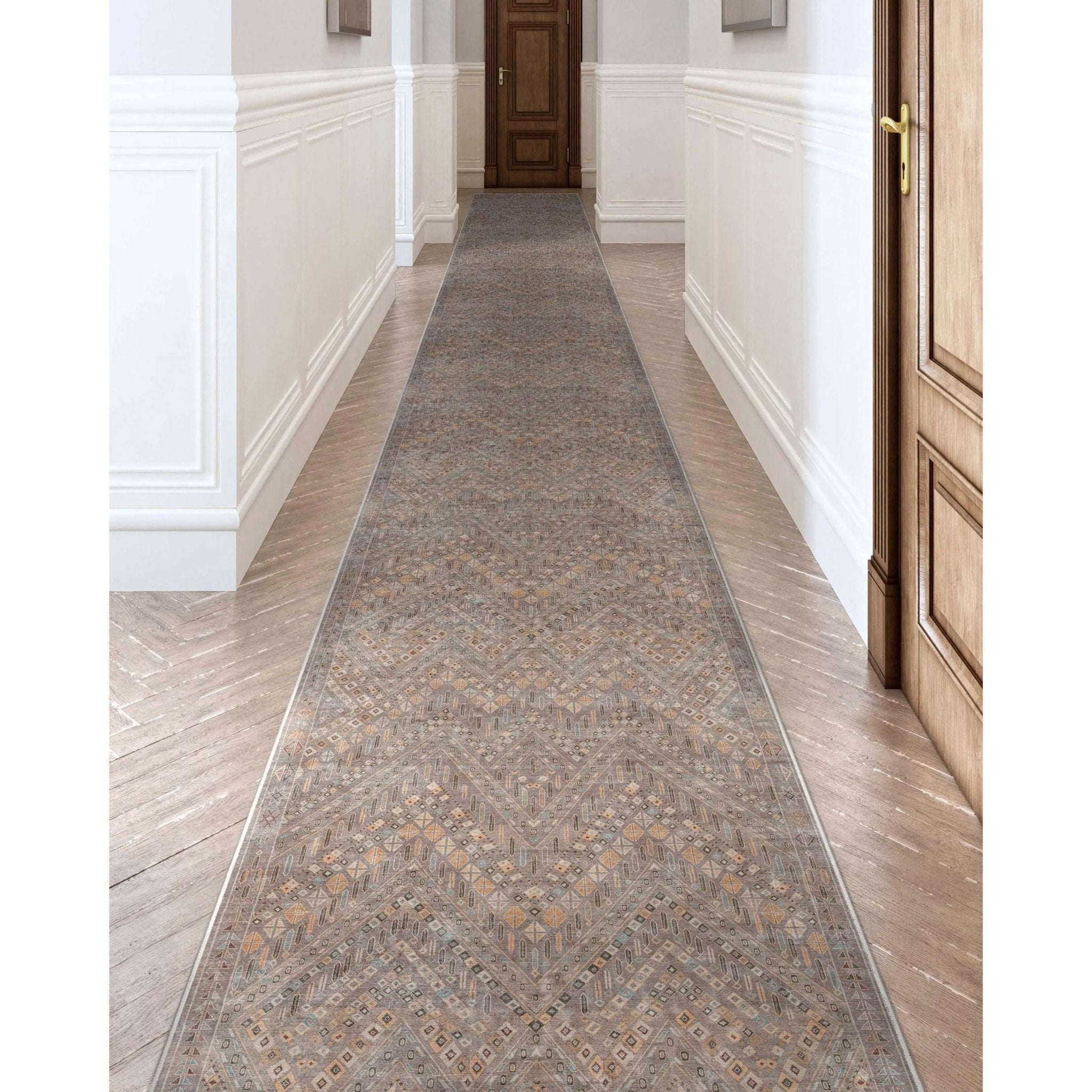 Anya Vintage Tribal Chevron Grey Flat-Weave Rug Well Woven