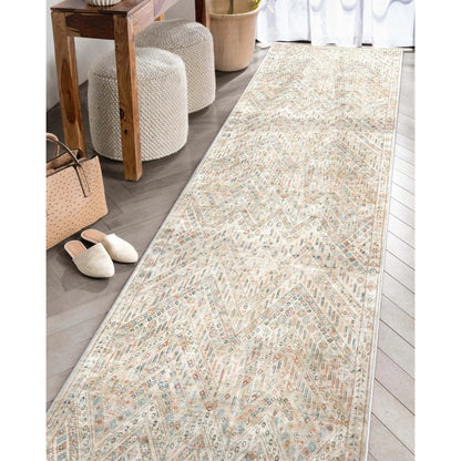 Anya Vintage Tribal Chevron Ivory Flat-Weave Rug Well Woven