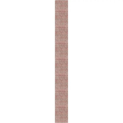 Anya Vintage Tribal Chevron Pink Beige Rust Flat-Weave Rug Well Woven