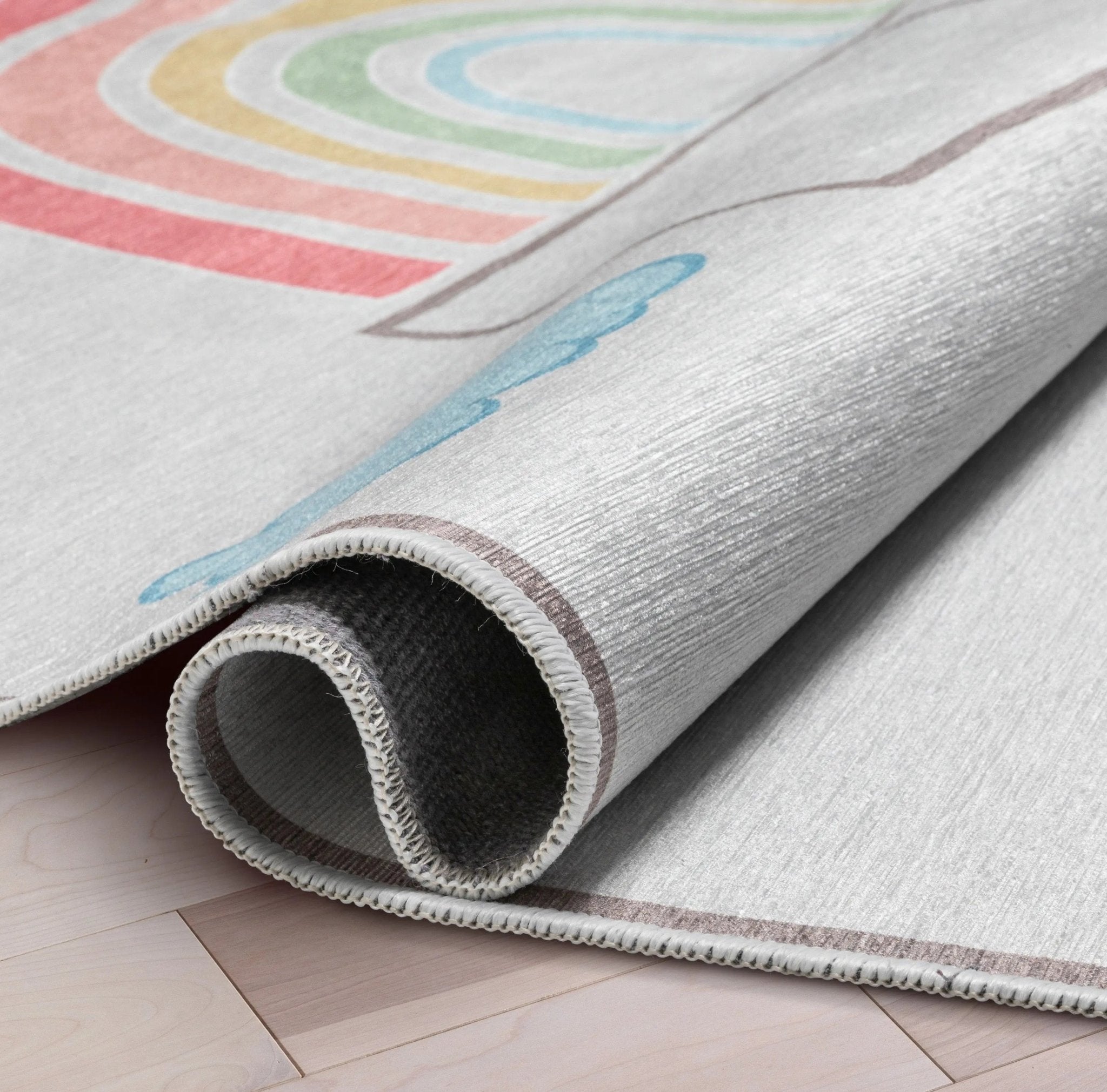 Hopscotch Modern Multi Grey Kids Flat-Weave Rug Well Woven