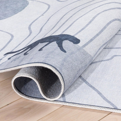 Safari Modern Grey Kids Flat-Weave Rug Well Woven