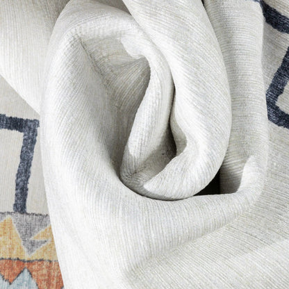 Ethnic Soft Medallion Modern Pink Beige Kids Flat-Weave Rug Well Woven