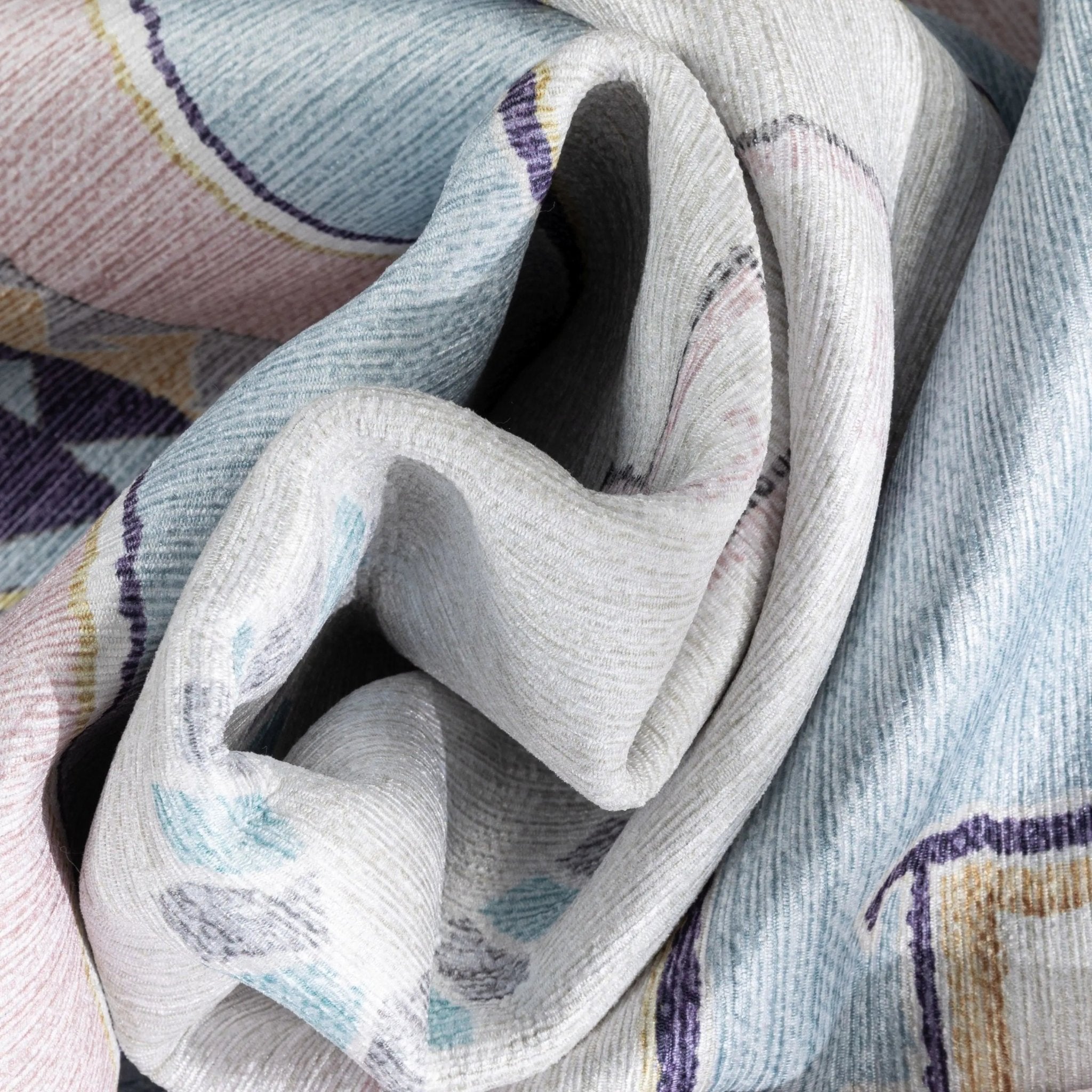 Ethnic Soft Medallion Modern Pink Light Blue Kids Flat-Weave Rug Well Woven