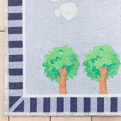 Construction Modern Grey Multi Kids Flat-Weave Rug Well Woven