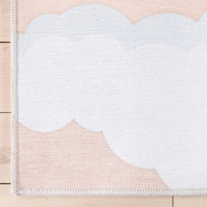 Cloud 9 Modern Coral Kids Flat-Weave Rug Well Woven