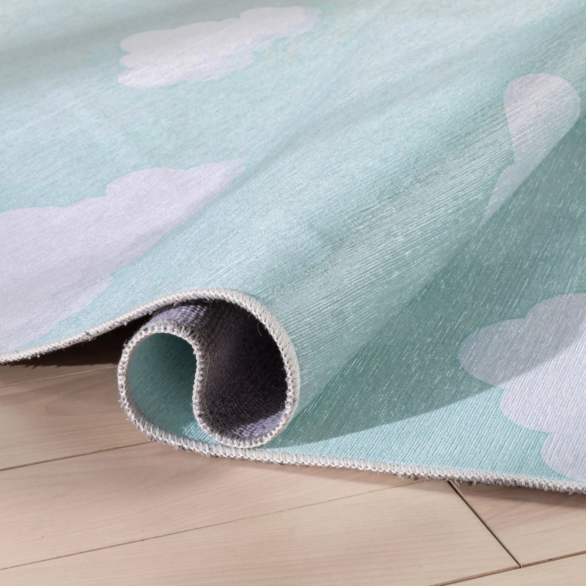Cloud 9 Modern Mint Kids Flat-Weave Rug Well Woven