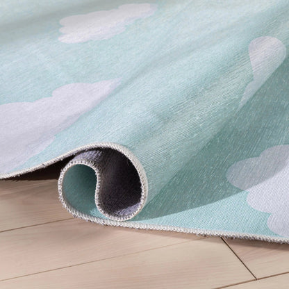 Cloud 9 Modern Mint Kids Flat-Weave Rug Well Woven