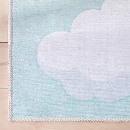 Cloud 9 Modern Mint Kids Flat-Weave Rug Well Woven