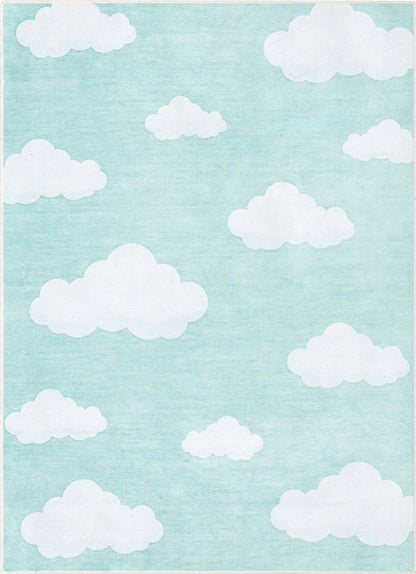 Cloud 9 Modern Mint Kids Flat-Weave Rug Well Woven