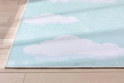 Cloud 9 Modern Mint Kids Flat-Weave Rug Well Woven