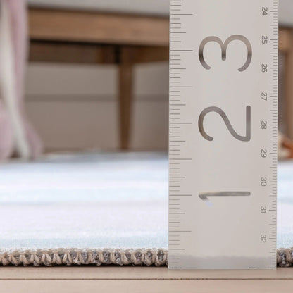 Cloud 9 Modern Light Blue Kids Flat-Weave Rug Well Woven