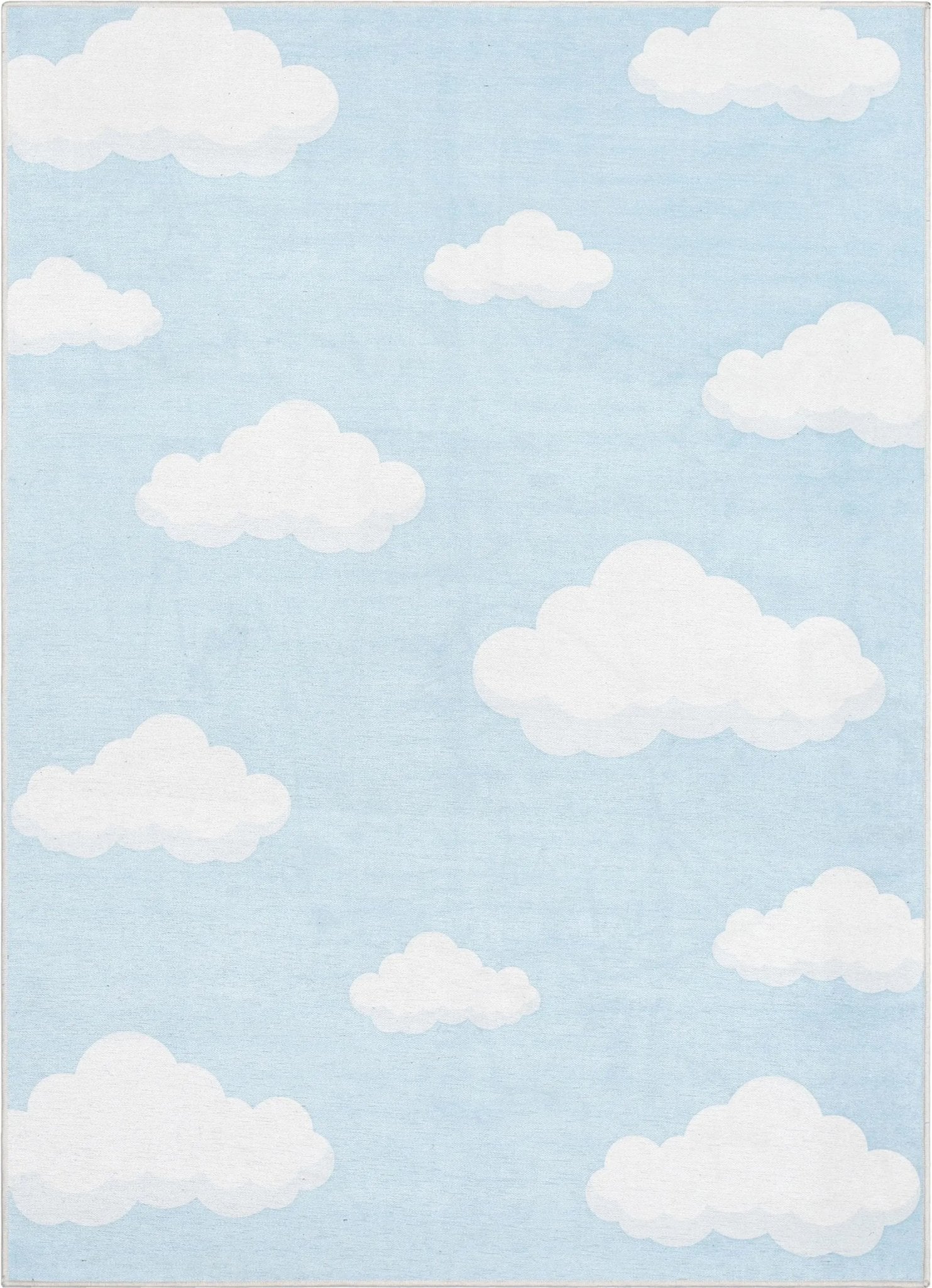 Cloud 9 Modern Light Blue Kids Flat-Weave Rug Well Woven