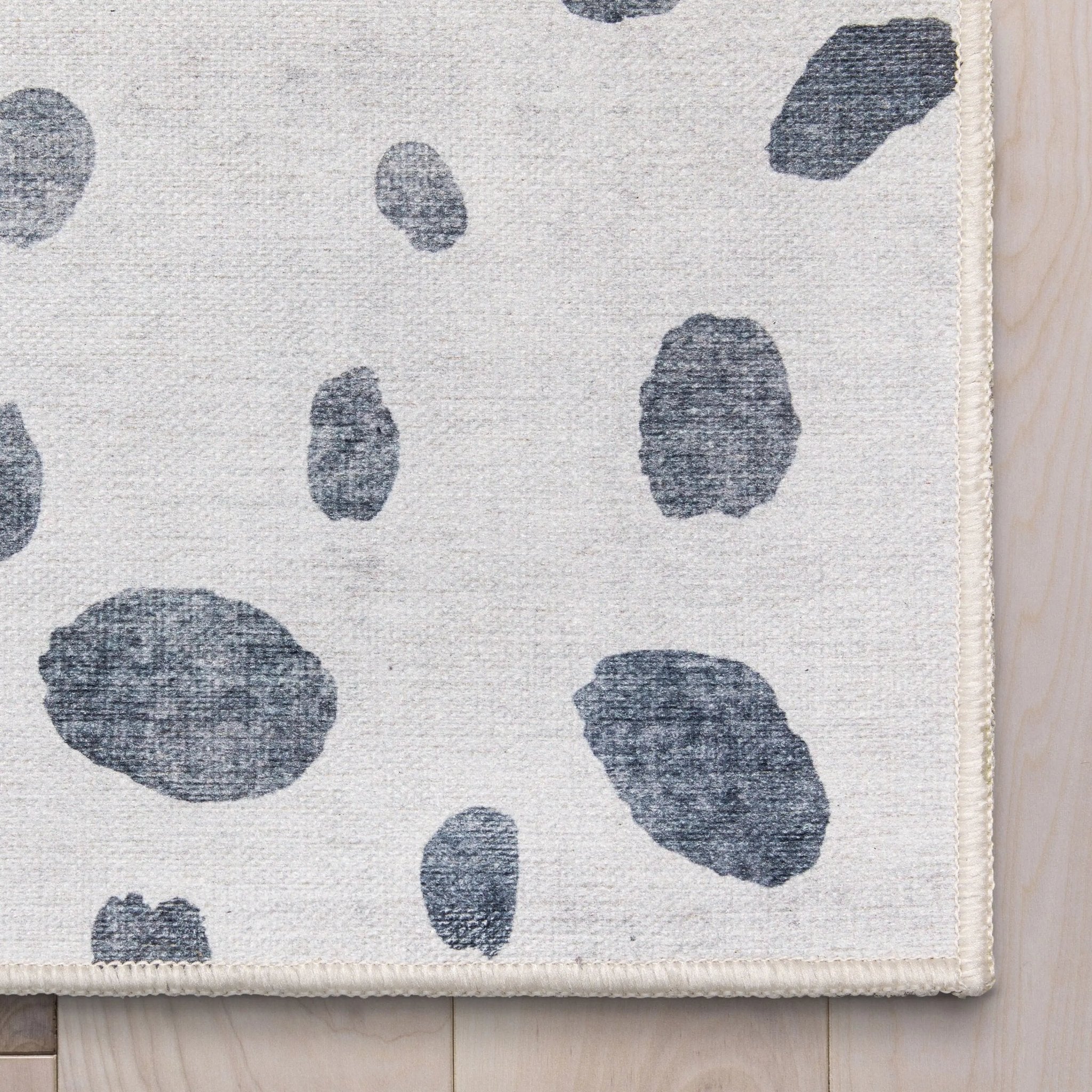 Animal Dots Modern Ivory Black Area Flat-Weave Rug Well Woven