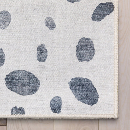 Animal Dots Modern Ivory Black Area Flat-Weave Rug Well Woven