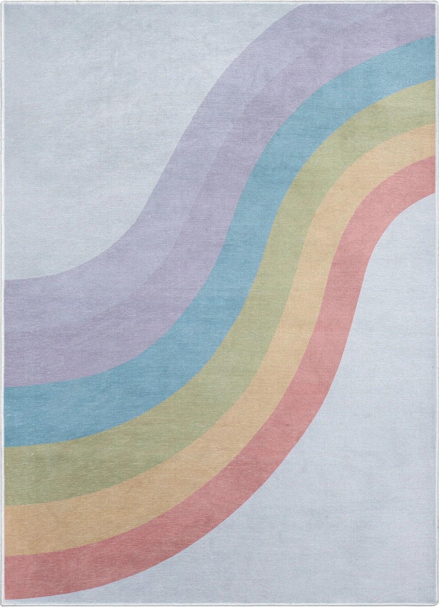 Rainbow Modern Multi Color Area Flat-Weave Rug Well Woven