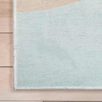 Curved Rainbow Modern Multi Color Pastel Area Flat-Weave Rug Well Woven