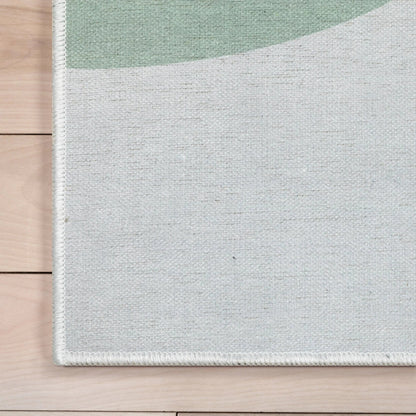 Curved Rainbow Modern Multi Color Area Flat-Weave Rug Well Woven