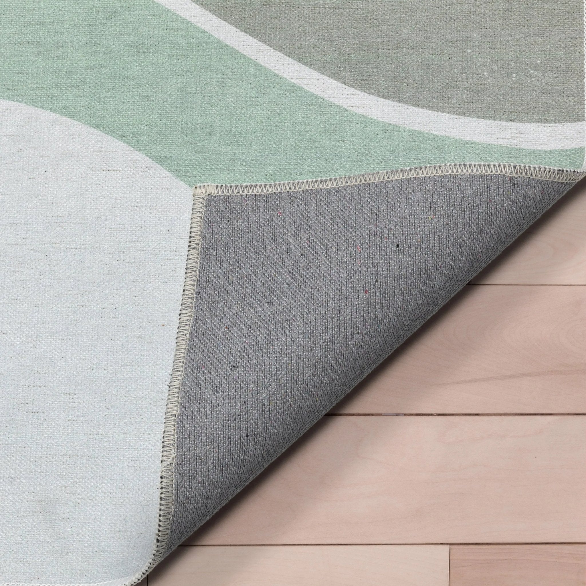 Curved Rainbow Modern Multi Color Area Flat-Weave Rug Well Woven