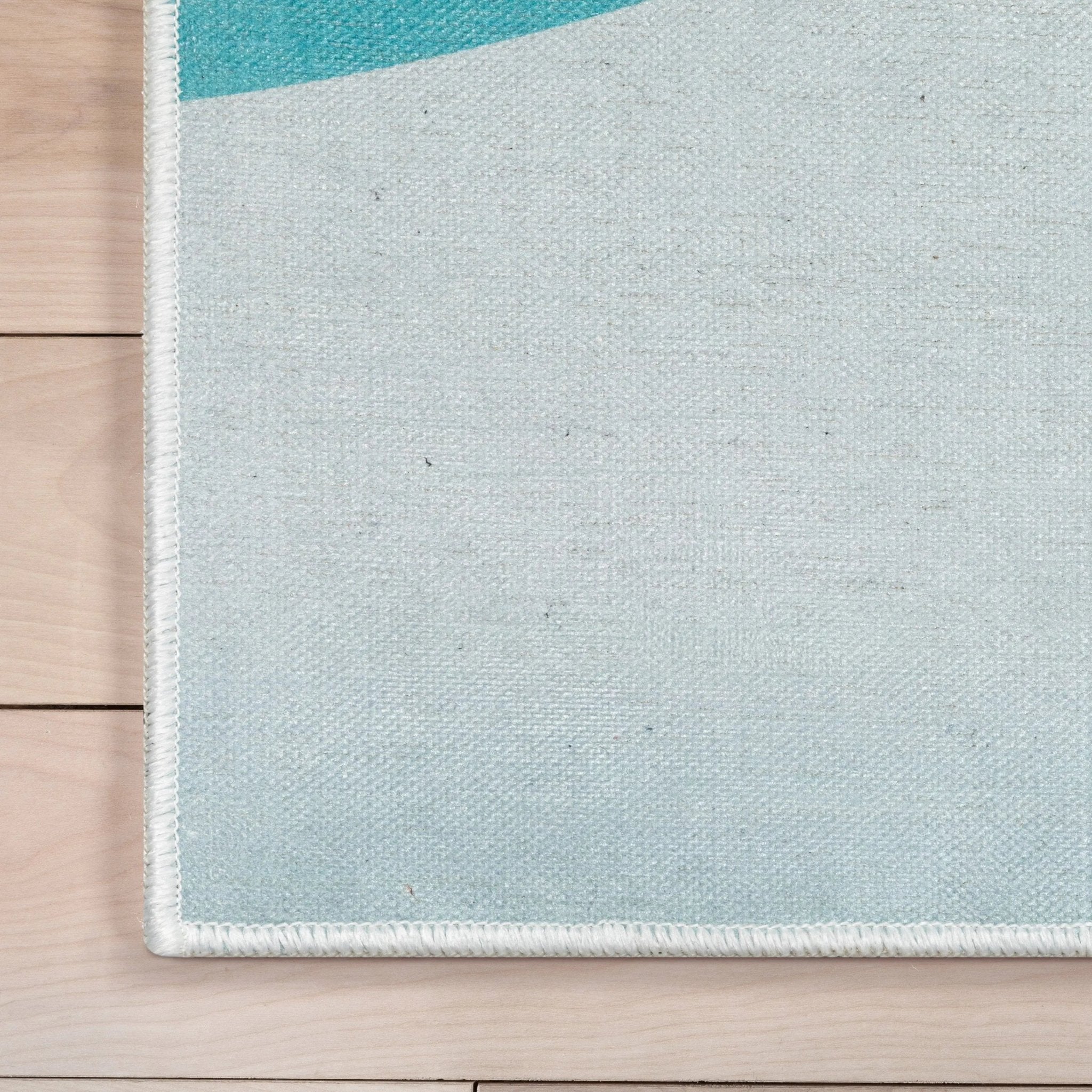 Curved Rainbow Modern Multi Color Blue Area Flat-Weave Rug Well Woven