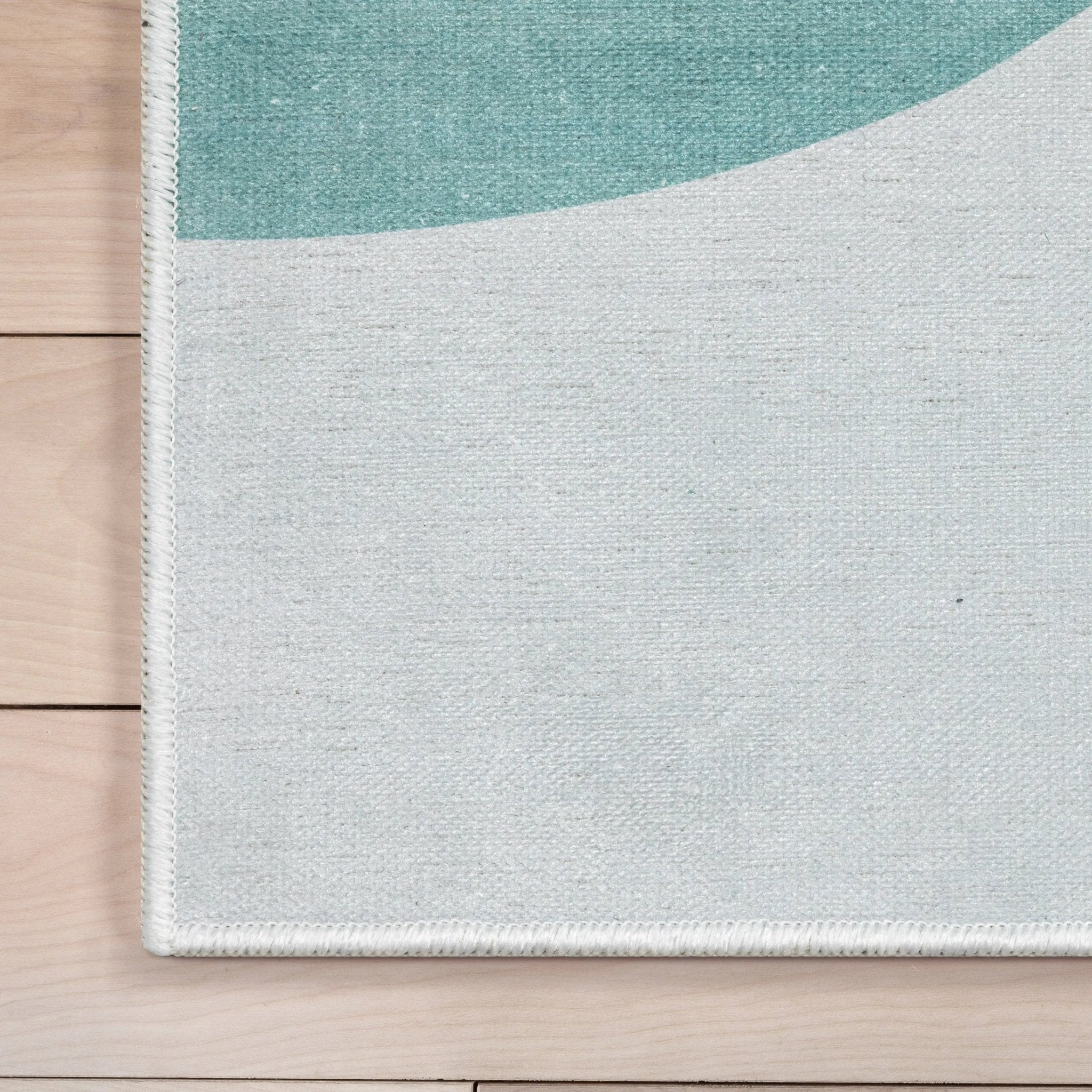 Curved Rainbow Modern Multi Color Green Area Flat-Weave Rug Well Woven