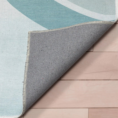 Curved Rainbow Modern Multi Color Purple Area Flat-Weave Rug Well Woven