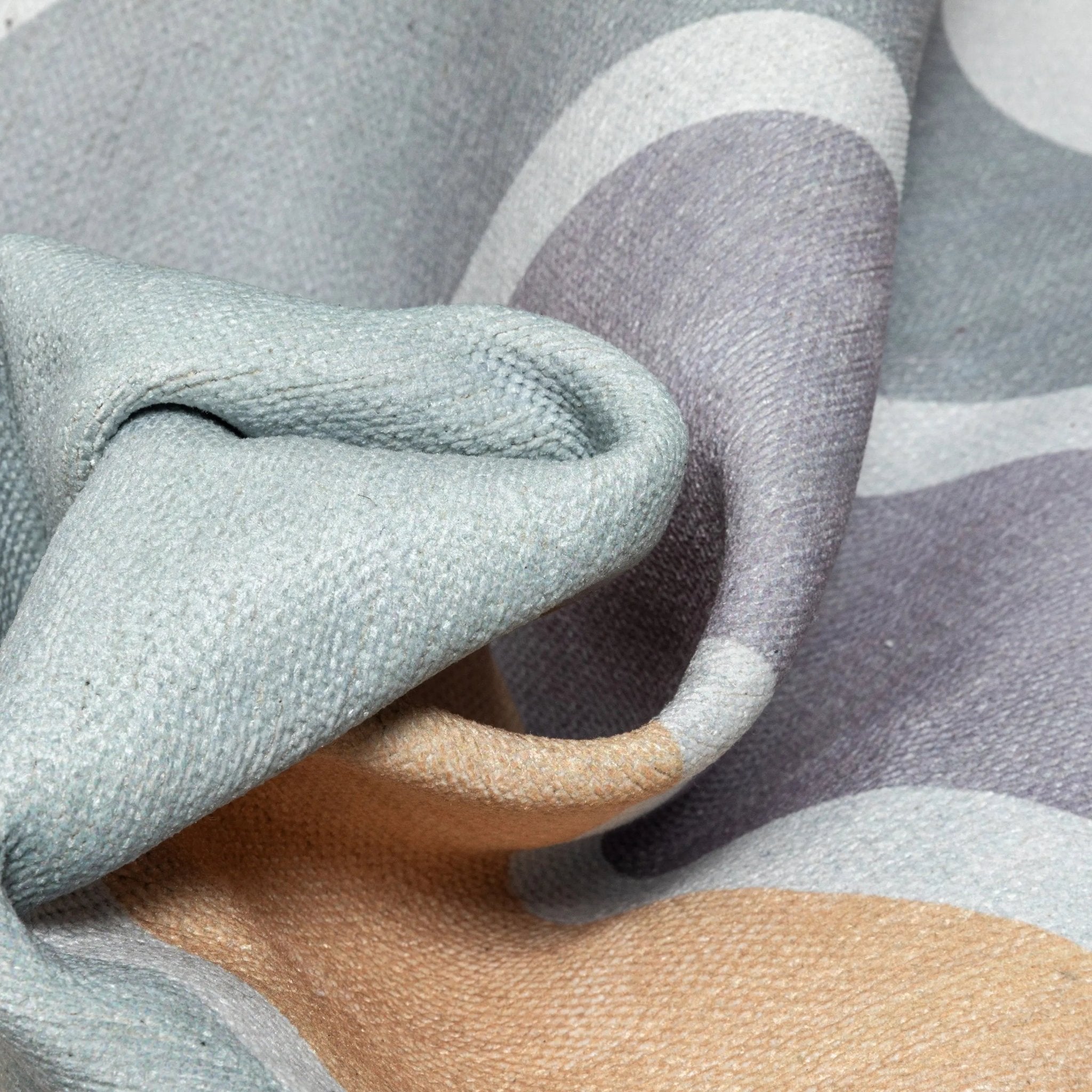 Curved Rainbow Modern Multi Color Purple Area Flat-Weave Rug Well Woven