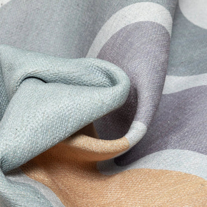 Curved Rainbow Modern Multi Color Purple Area Flat-Weave Rug Well Woven