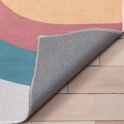 Kaleidoscope Rainbow Modern Multi Color Area Flat-Weave Rug Well Woven