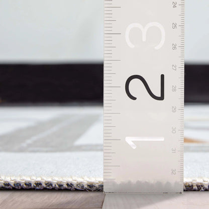 Playful Roads Modern Grey Area Flat-Weave Rug Well Woven