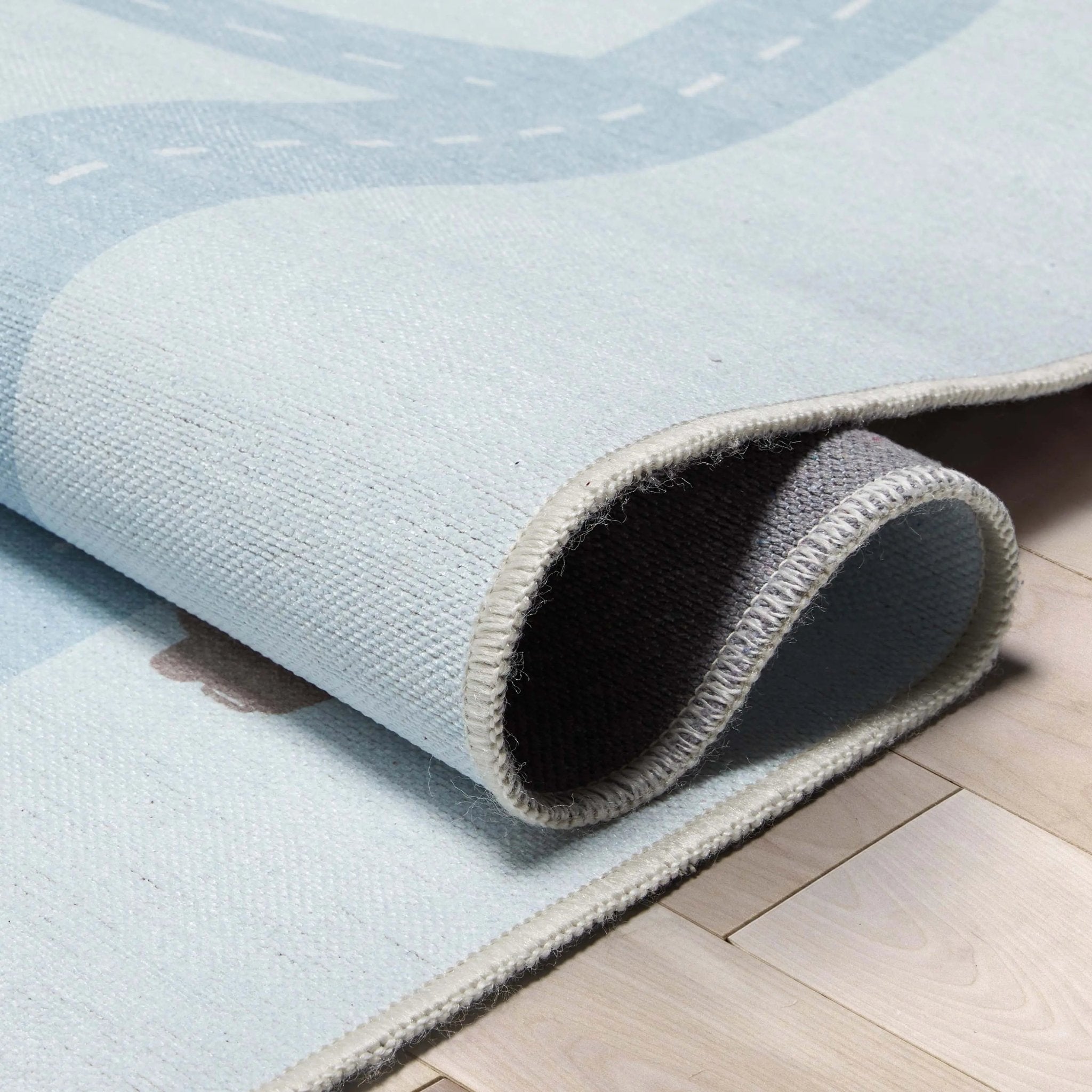 Playful Roads Modern Light Grey Area Flat-Weave Rug Well Woven