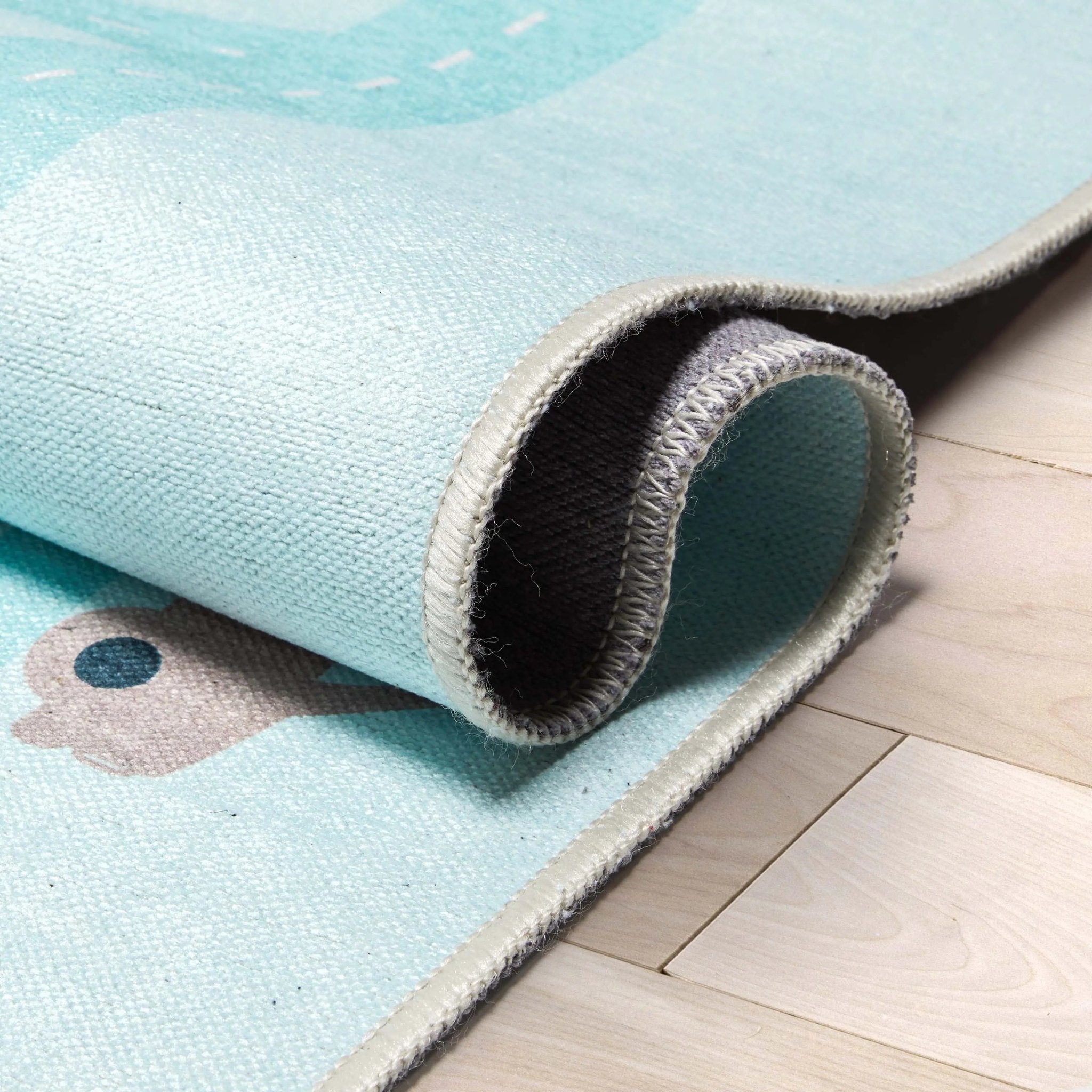 Playful Roads Modern Blue Area Flat-Weave Rug Well Woven