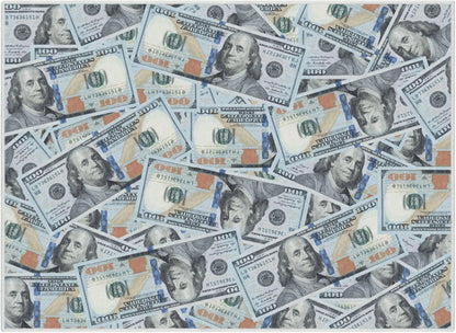 New Hundred Dollar Bill Stacked Green Blue Area Flat-Weave Rug Well Woven