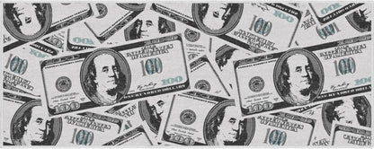 Hundred Dollar Bill Stacked Green Area Flat-Weave Rug Well Woven