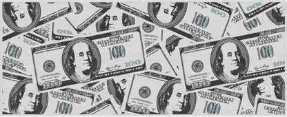 Hundred Dollar Bill Stacked Green Area Flat-Weave Rug Well Woven