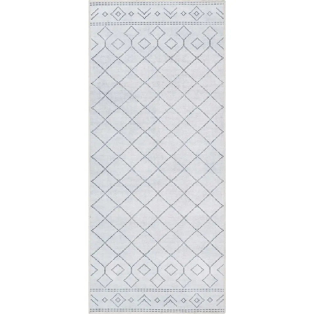 Anastasia Moroccan Trellis Pattern Ivory Grey Area Flat-Weave Rug Well Woven