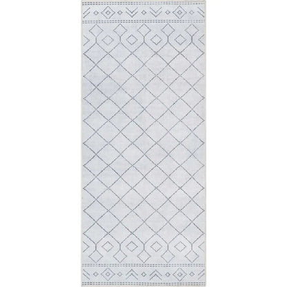 Anastasia Moroccan Trellis Pattern Ivory Grey Area Flat-Weave Rug Well Woven