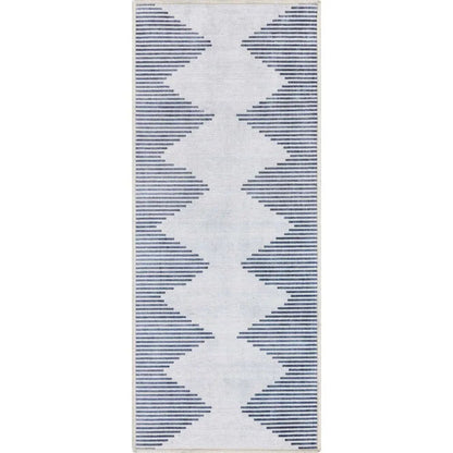 Bree Moroccan Diamond Stripes Ivory Grey Area Flat-Weave Rug Well Woven