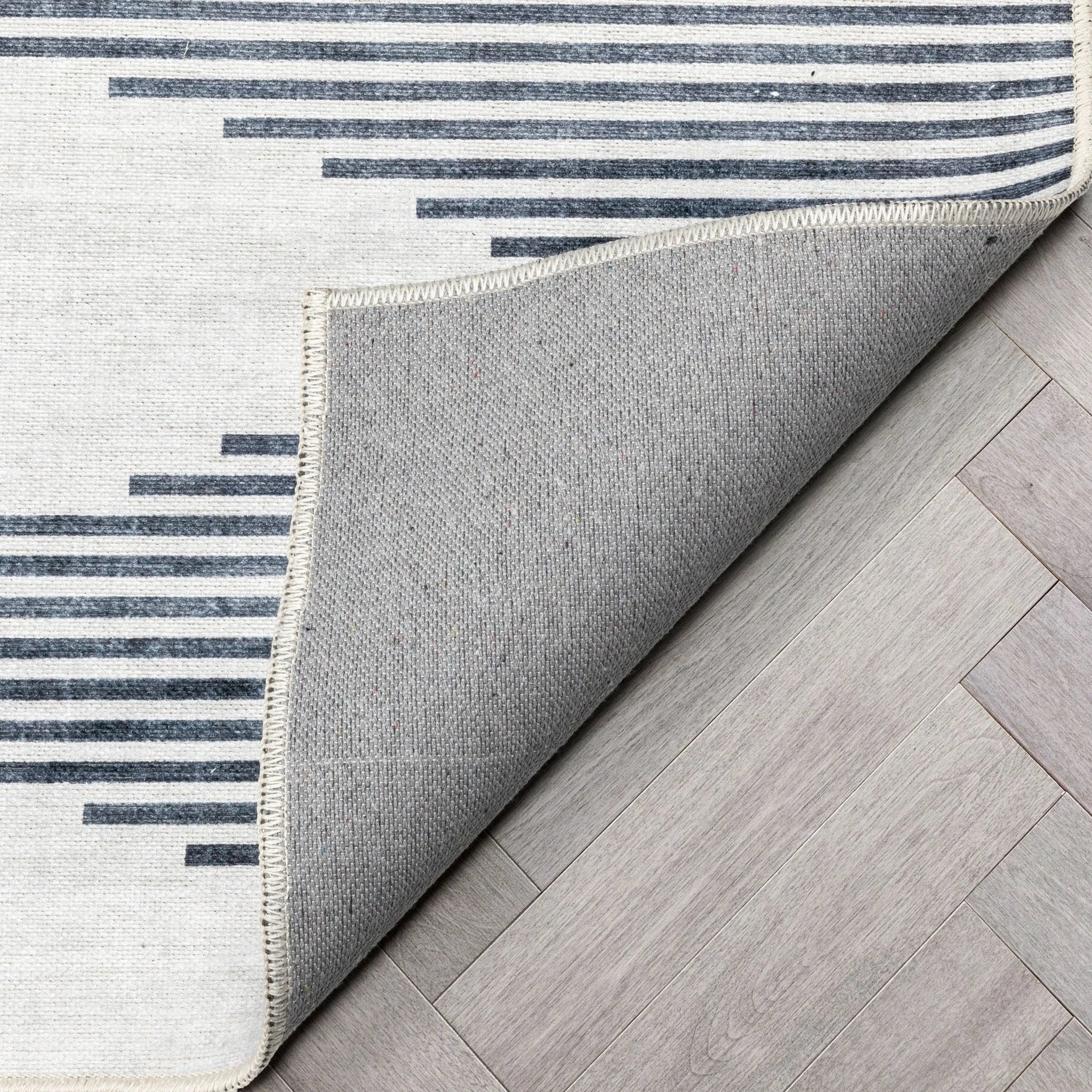 Bree Moroccan Diamond Stripes Ivory Grey Area Flat-Weave Rug Well Woven