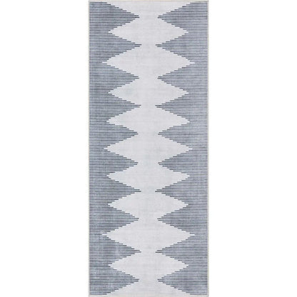 Bree Moroccan Diamond Stripes Ivory Grey Area Flat-Weave Rug Well Woven