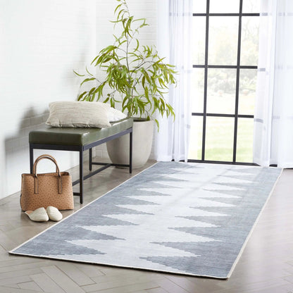 Bree Moroccan Diamond Stripes Ivory Grey Area Flat-Weave Rug Well Woven